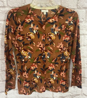 Cárdigan Suéter Lana Merino Granate Hill Eco Signature Cuello Redondo Botón Frontal XS Foto 1 de 4