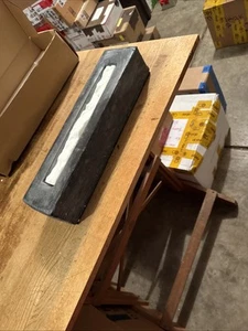 Roundfire Large Textured Black Gray Concrete Rectangle Table Top Fire Pit 16x4x3 - Picture 1 of 17