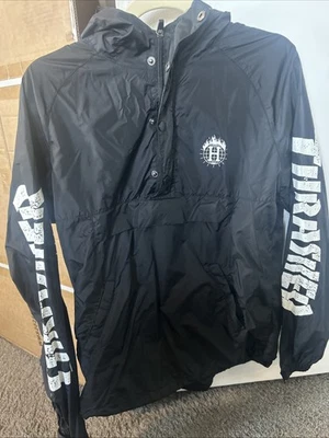Chaqueta con Capucha Huf Cortavientos Talla Pequeña Negra Thrasher Cremallera Bolsillos a Presión Foto 1 de 4