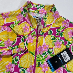 IBKUL Top Women S UPF 50+ Sun Protective Floral Lemon Print Quarter Zip Pullover - Picture 1 of 8