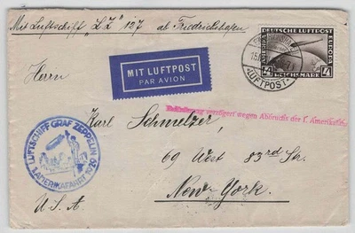 Deutsches Reich Nr. 424 EF auf Zeppelin-Brief 1. Amerikafahrt 1929 [275] - Bild 1 von 2