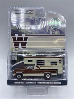 GREENLIGHT 1982 Chevy C20 Silverado WINNEBAGO Dark Chestnut Metallic & Tan 1/64 - Image 1 of 4