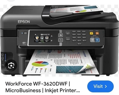 Epson WorkForce WF-3620DWF Colour All-In-One Printer With Full Inks  - Image 1 of 4