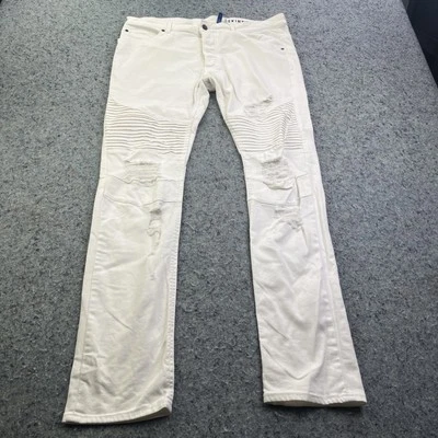 Pantalones de mezclilla ajustados H&M Divided para hombre talla 36x31 moto desgastados acanalados Foto 1 de 4