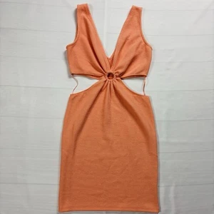 Elodie Nordstrom Sleeveless Deep V Neckiine Mini Dress Side Openings Ring XS - Picture 1 of 7