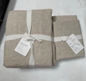 POTTERY BARN Belgisches Leinen Waffelmuster Full Queen Duvet & 2 Std Shams NEU FLACHS - Bild 1 von 4
