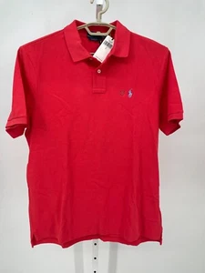Polo Ralph Lauren Men Polo Shirt Large Bright Red Short Sleeve Classic Fit - Picture 1 of 5