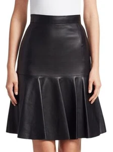 Real Soft Lambskin Leather Women's Skirt Stylish BLACK Handmade New Formal Party - Picture 1 of 8