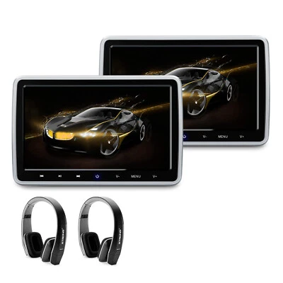 2 STÜCK 10" Auto Kopfstützen Monitor DVD Player Digital Monitor+2x IR Kopfhörer - Bild 1 von 4
