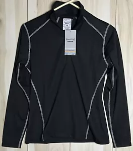 NUOVA Camicia Termica Donna River's End Sport 1/4 Zip Waffle Nera Dry Matrix - Foto 1 di 6