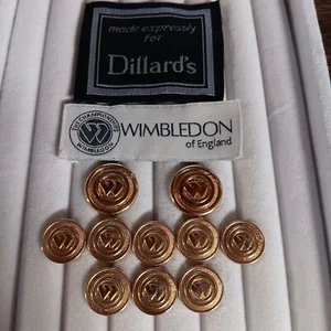 Wimbledon Gold Blazer Buttons 10 2-Large, 8-Smaller - Picture 1 of 3