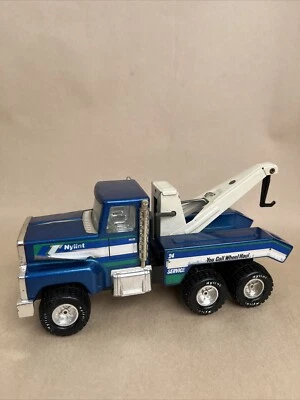 Vintage 1980s Nylint 24 Hr Towing Service Pressed Steel Blue Chrome Tow Truck - Image 1 of 4