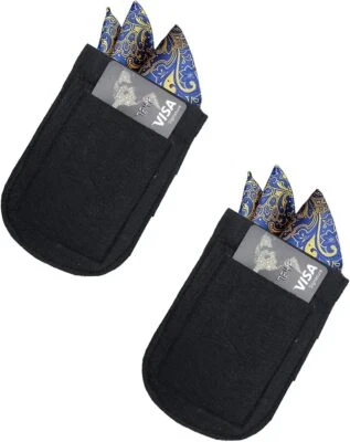 Soporte cuadrado de bolsillo de microfibra premium, guardián de pañuelos de traje para hombre, paquete de 2 Foto 1 de 2