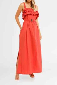 MORRISON Adeline Maxi Dress Cotton Casual Resort Size 14 AU RRP 299 WITH DEFECTS - Picture 1 of 10