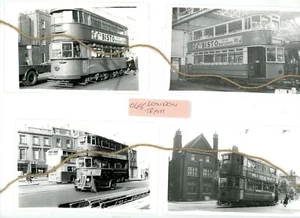 048 London Trams 4 photos No 982 575 1025 594 prints not digital clean - Picture 1 of 2
