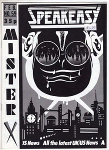 SPEAKEASY #59 Febrero 1986 Mister X Bill Marks VORTEX Int UK EE. UU. Comic News Fanzine - Imagen 1 de 1
