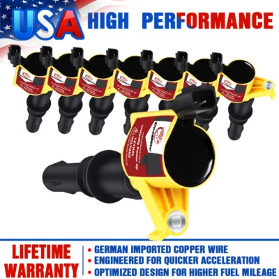 8Pack DG511 Ignition Coils Bujias Bobinas For Ford F-150 4.6L 5.4L V8 2004 -2008 - Image 1 of 4