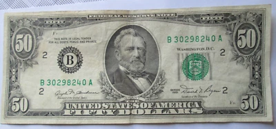 1981 $50 FRN NYNY B30298240A, CLEAN CRISP, AU CONDITION, CIRCULATED - Image 1 of 3