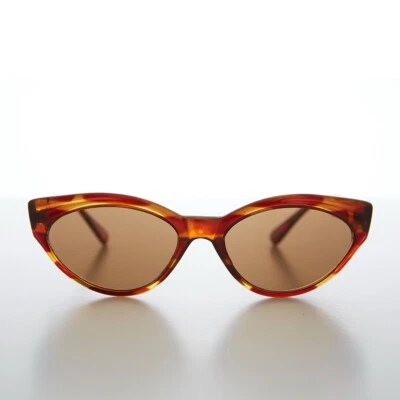 Perfect Oval Tortoise Cat Eye Vintage Sunglasses Brown Lenses - Irene - Image 1 of 3