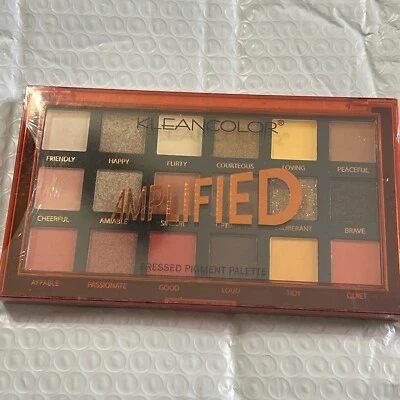 Kleancolor Amplified 18 Color pressed pigment Eyeshadow Palette cocktail party - Image 1 of 4