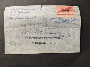 USS HUTCHINS DD-476 Naval Cover 1943 Censored WWII Sailor's Mail KISKA, ALASKA - Picture 1 of 2