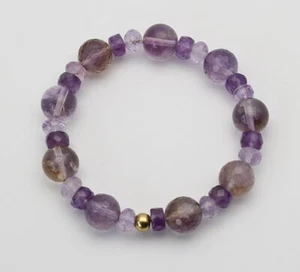 Ametrin Armband lla gelb mit Amethyst auf Schmuckgummi ca. 19,5 cm dehnbar - Bild 1 von 1