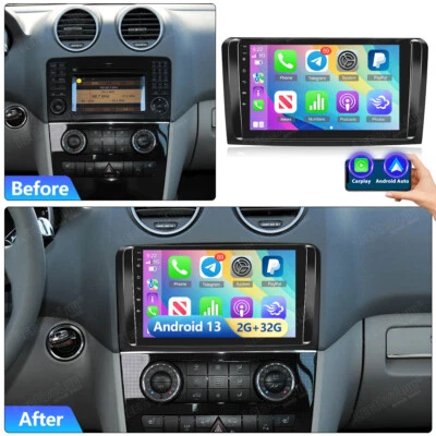 For Mercedes Benz W164 ML500 GL350 GL450 2+32G Carplay Car Radio Android 13 Navi Foto 1 de 4