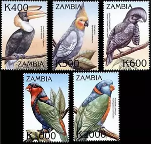 ZAMBIA 2000 tropical BIRDS SC#881-85 ** LOROS NUEVOS 💲ENVÍO GRATUITO💲 - Imagen 1 de 1