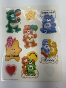Foglio adesivo vintage American Greetings Care Bear sticker anni 80 1984 - Foto 1 di 7