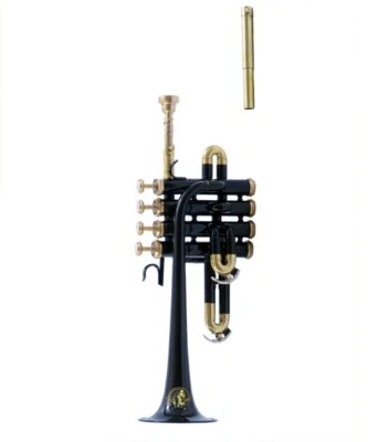 SOUND SAGA Piccolo Trompeta Bb Pitch Con Boquilla y Estuche de Transporte (Negro Dorado) Foto 1 de 4