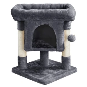 Gray Cat Tree Tower with Scratching Post Scratcher Condo Furniture Bed - Picture 1 of 8
