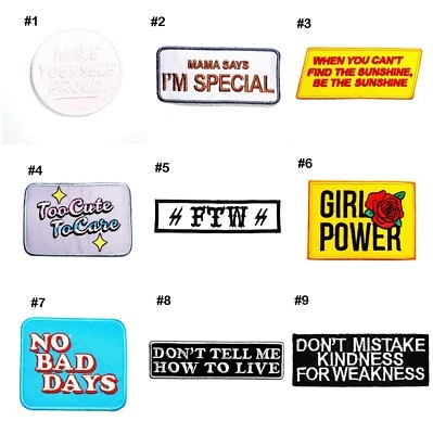 Encouragement Quote Patch Funny Joke Artwork Emblem for DIY Iron on Clothes Bag - Image 1 of 4