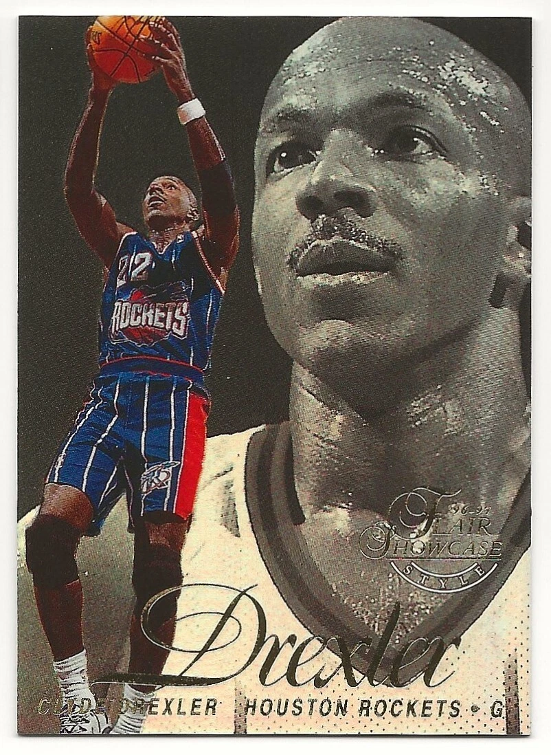 1996-97 Flair Showcase Style Clyde Drexler - Houston Rockets Row 2 Seat 22 Sec 1
