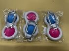 3 Pack 😍 Of Stress Relief Pop It Keyrings Pink Blue Toy Gadget Bulk Push ADHD 