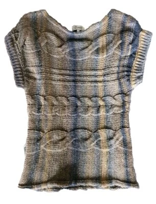 Suéter De Colección Fioreblu Para Mujer S Tejido con Cable Mezcla de Lana Sin Mangas Cuello Redondo Italia Foto 1 de 4