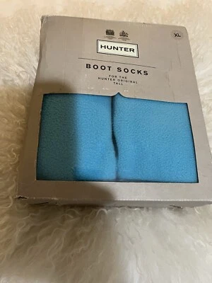 NUEVO CON ETIQUETAS Hunter Original Botas Altas Calcetines Azul Turquesa XL (Zapato Mujer Talla 11-13) Foto 1 de 4