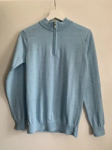 GLENMUIR “Amira” Paradise Marl 100% Merino Golf Jumper 1/4 Zip S BNWOT RRP: £100 - Picture 1 of 12