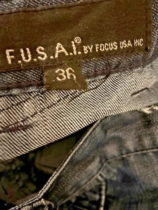 FUSAI BY Focus USA Jeans 36/32 Embroidered Urban Men's Jeans - Picture 1 of 9
