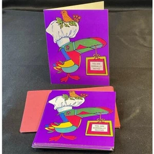 Vintage Marion Broida Party Invitations Set of 11 The RSVP’s Toucan Chef  - Picture 1 of 6