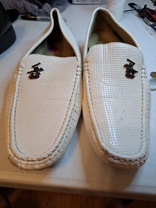 Beverly Hills Polo Club Mens WHITE Edwin Driving Shoes Slip On Loafers Sz 10.5 - Picture 1 of 6