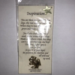 Frog Pin ~ 24K Gold Finish ~ On Card with Poem ~ New - Bild 1 von 3