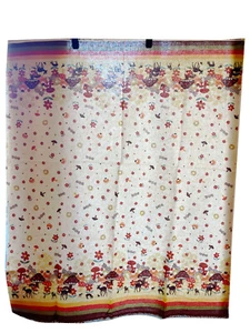2pcs Linen Fabric set - Vintage Deer Mushroom + Floral & Stripe - Made in Japan - Picture 1 of 5