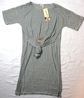 Speechless Big Girls' Top Oversized Tee Tie Front Ivory Olive Medium M New NWT - Image 1 of 4