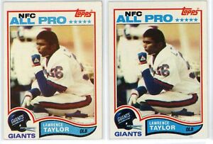 1982 Topps Football LAWRENCE TAYLOR #434 RC Rookie 2x LOT Giants BOTH CARDS!
