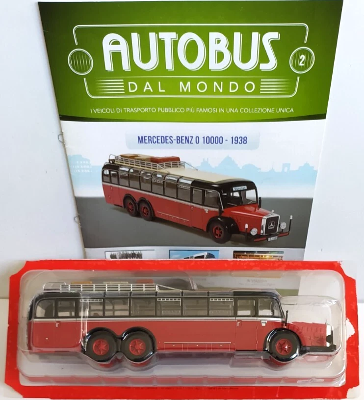 HACHETTE AUTOBUS DAL MONDO 1:43 BUS MERCEDES BENZ O 10000 1938  CON  FASCICOLO 2 - Immagine 1 di 1