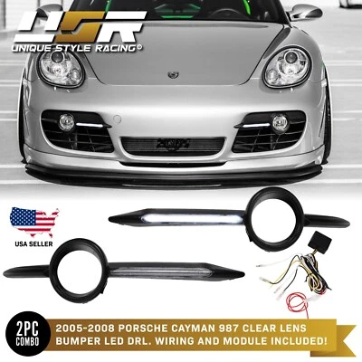 Clear Bumper LED DRL Daytime Running Light Bar For 2005-2008 Porsche Cayman 987 Foto 1 de 4