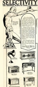 1925 Original Apex Quality Radio Ad. Your Obedient Slave. 5 Models & Spkr Shown - Picture 1 of 2