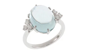Ring 750/- Weißgold mit Diamanten und Aquamarin WERT 2.100 € - 7132374 - Picture 1 of 1