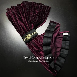 Junction Produce Wine Red Velvet Golden JP Car Curtains Window Shade Valance 50M - Picture 1 of 12