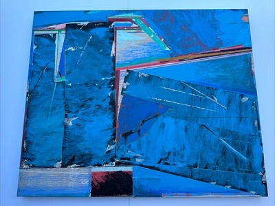 Large Abstract Painting Modernist Professor Lubensky EXPRESSIONIST CALIFORNIA - Image 1 of 4